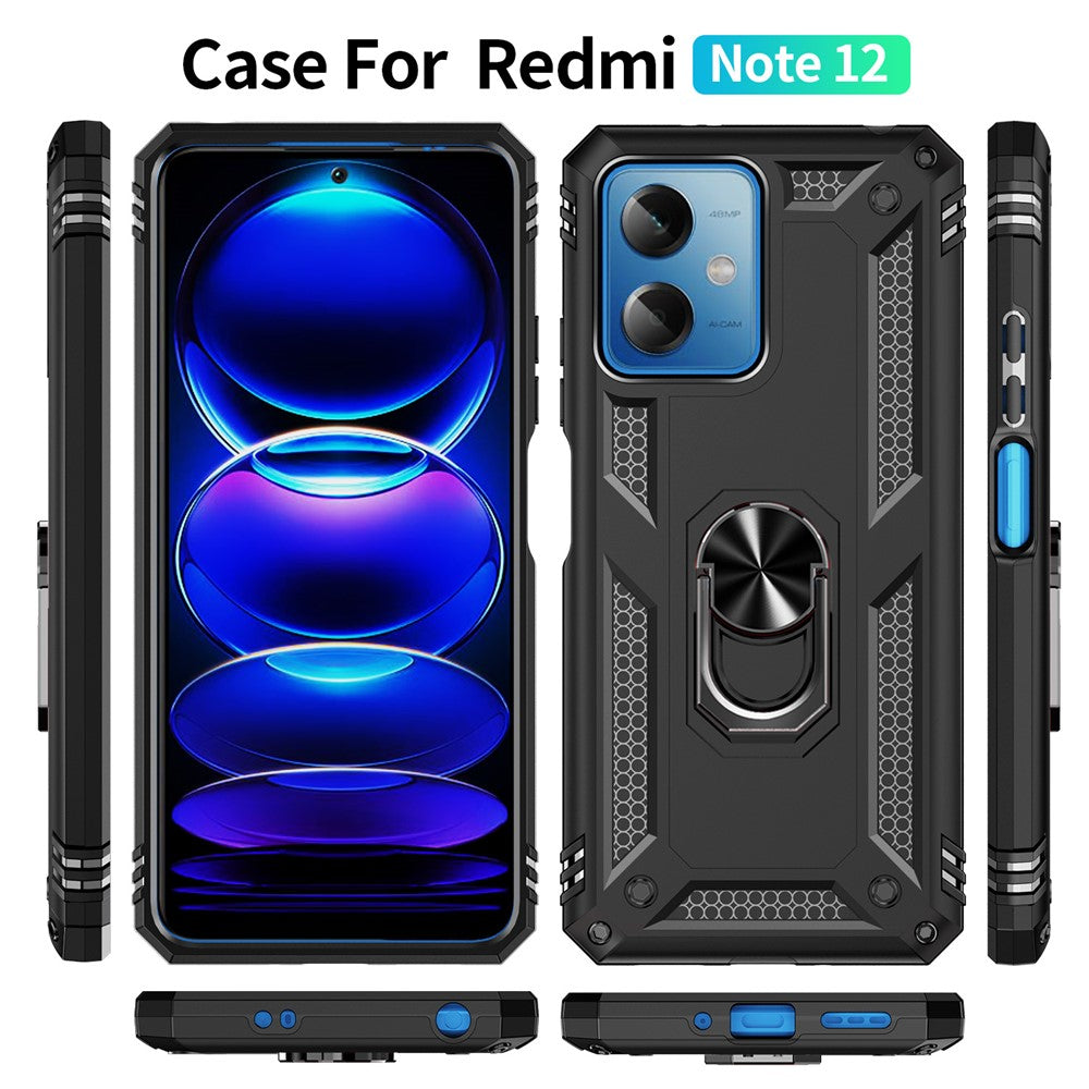 Xiaomi Redmi Note 12 5G (Global) / (Indien) / (Kina) / Poco X5 5G Ringstativ Mobilskal TPU + PC Mobilmobilskal
