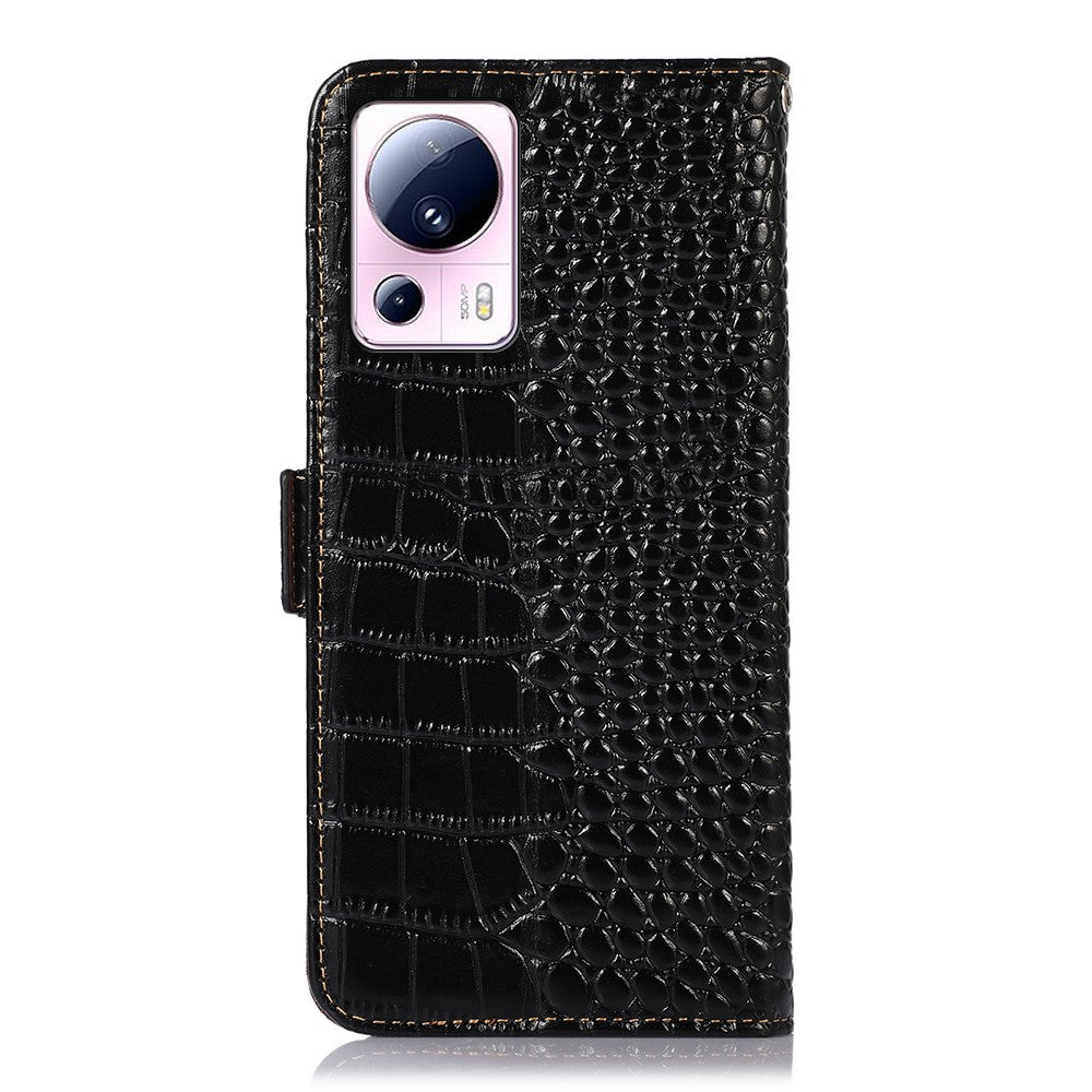 Plånboksfodral för Xiaomi 13 Lite / Civi 2 5G RFID-blockerande stativ i äkta läder