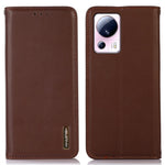 KHAZNEH for Xiaomi 13 Lite / Civi 2 5G Phone Wallet Case RFID Blocking Stand Genuine Cowhide Leather Phone Cover