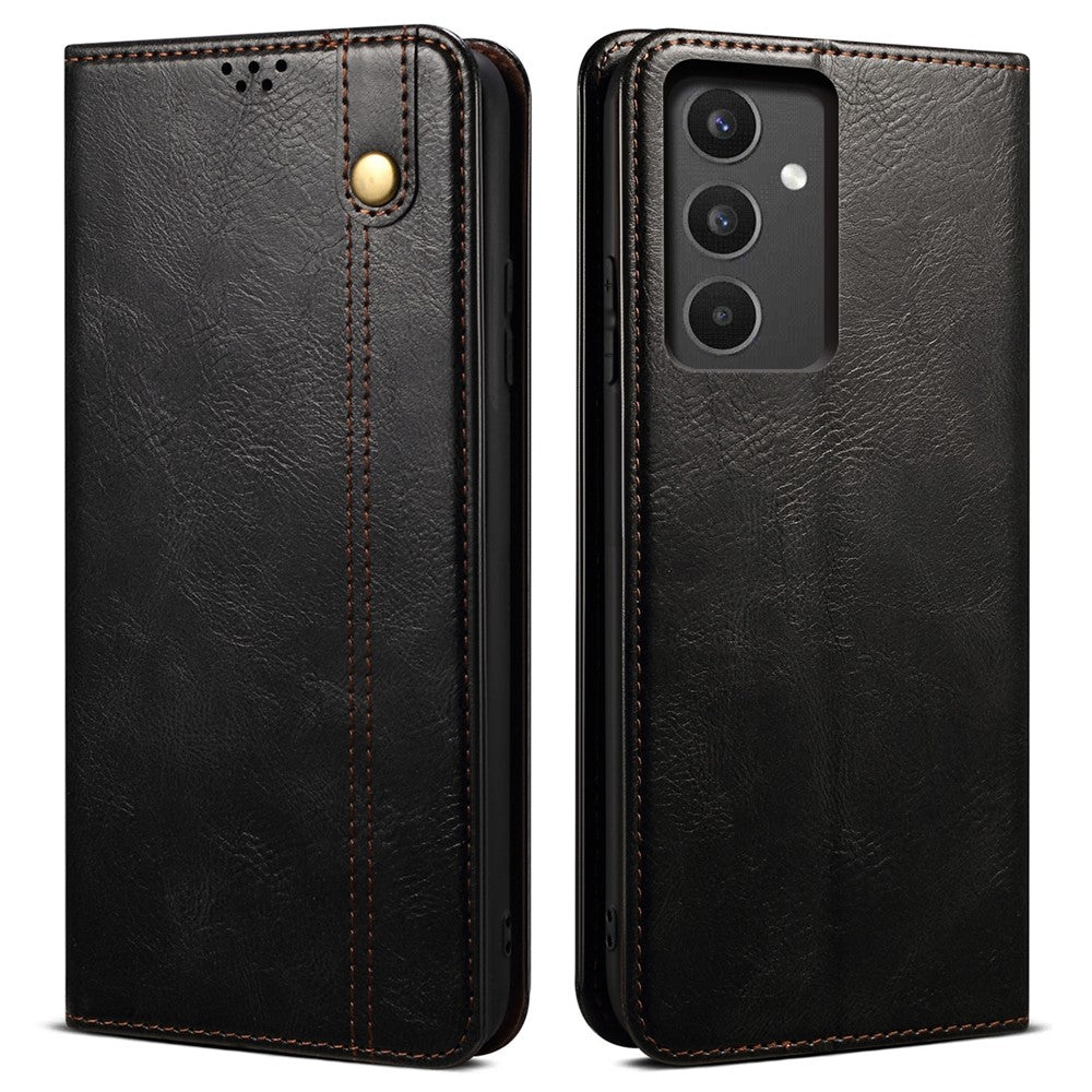 Til Samsung Galaxy A34 5G telefoncover Vokset "Crazy Horse" tekstur stativpung mobiltelefoncover