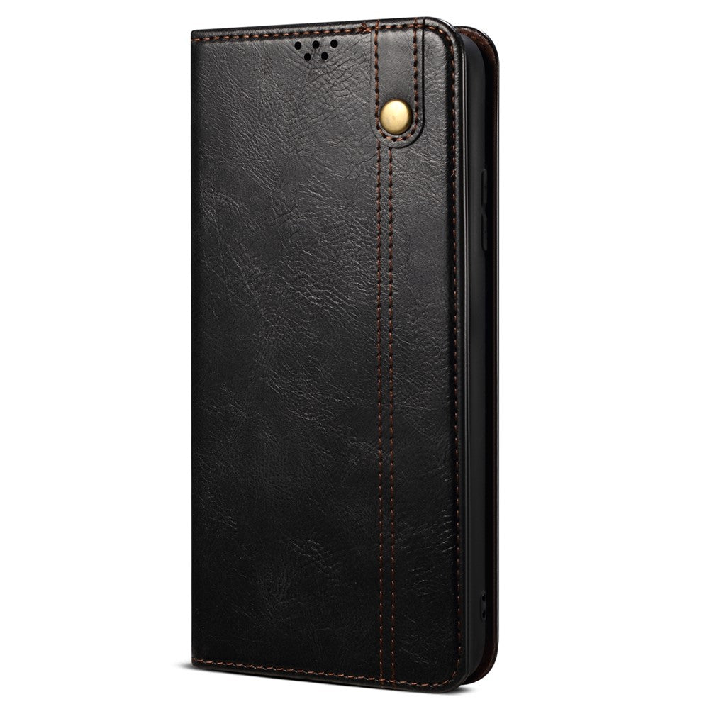 Til Samsung Galaxy A34 5G telefoncover Vokset "Crazy Horse" tekstur stativpung mobiltelefoncover
