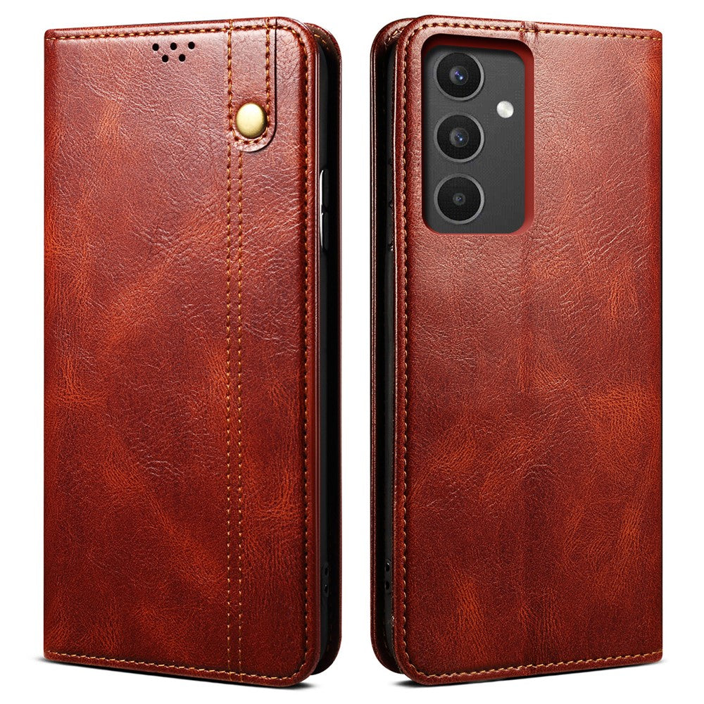 Til Samsung Galaxy A34 5G telefoncover Vokset "Crazy Horse" tekstur stativpung mobiltelefoncover