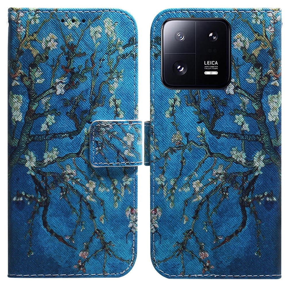 Xiaomi 13 Pro 5G Plånboksfodral i läder med mönstertryck, stativ och stativ