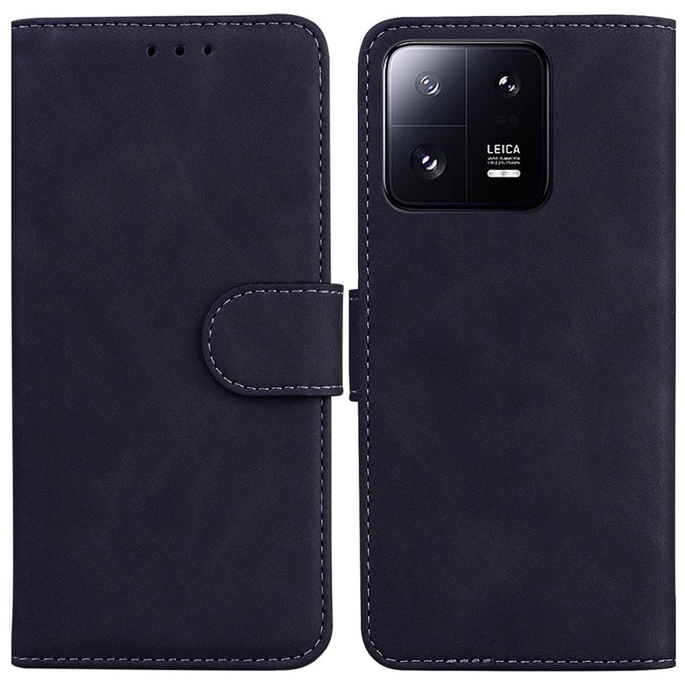 For Xiaomi 13 Pro 5G Phone Stand Case Solid Color PU Leather Wallet Smartphone Cover