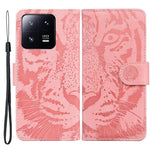 For Xiaomi 13 Pro 5G Cell Phone Case Tiger Imprinted PU Leather Wallet Stand Protective Cover