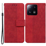 For Xiaomi 13 Pro 5G Magnetic Closure Phone Case Leather Imprinted Geometry Pattern Stand Wallet Shell
