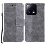 For Xiaomi 13 Pro 5G Magnetic Closure Phone Case Leather Imprinted Geometry Pattern Stand Wallet Shell