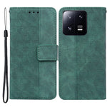 For Xiaomi 13 Pro 5G Magnetic Closure Phone Case Leather Imprinted Geometry Pattern Stand Wallet Shell