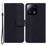 For Xiaomi 13 Pro 5G Magnetic Closure Phone Case Leather Imprinted Geometry Pattern Stand Wallet Shell