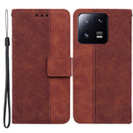 For Xiaomi 13 Pro 5G Magnetic Closure Phone Case Leather Imprinted Geometry Pattern Stand Wallet Shell
