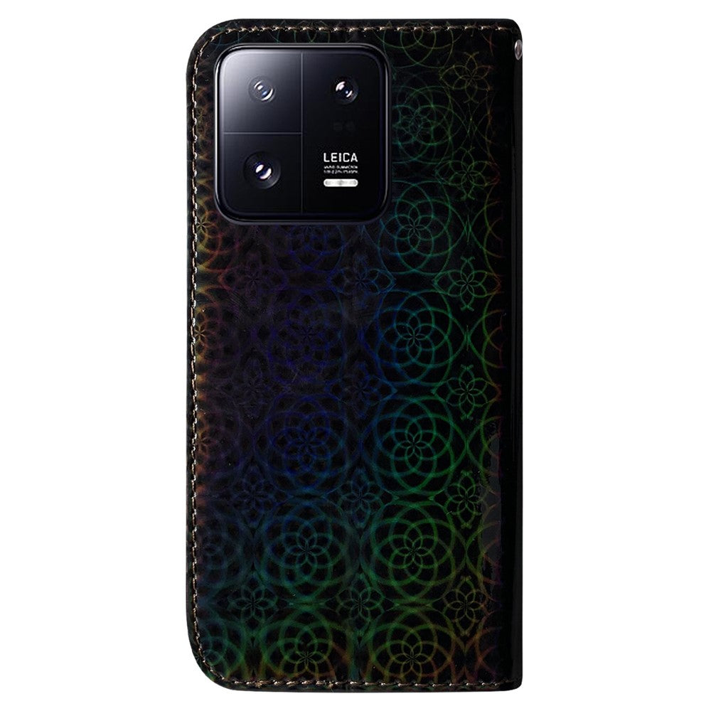 For Xiaomi 13 Pro 5G Stand Phone Wallet Cover Dazzling Flower Pattern PU Leather Cell Phone Case