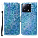 For Xiaomi 13 Pro 5G Stand Phone Wallet Cover Dazzling Flower Pattern PU Leather Cell Phone Case