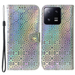 For Xiaomi 13 Pro 5G Stand Phone Wallet Cover Dazzling Flower Pattern PU Leather Cell Phone Case