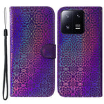 Xiaomi 13 Pro 5G stativmobil plånboksfodral bländande blommönster PU-läder mobilmobilfodral