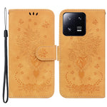 Läderfodral för Xiaomi 13 Pro 5G, stativ, plånbok, rosa fjärilstryck, mobilmobilfodral