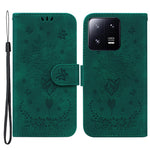 For Xiaomi 13 Pro 5G Leather Phone Case Stand Wallet Rose Butterfly Imprinted Cell Phone Cover