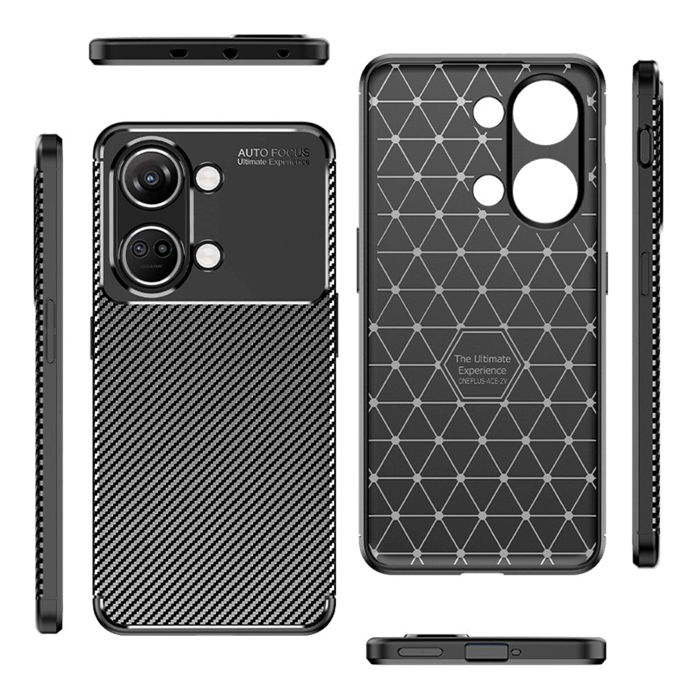 TPU Phone Cover for OnePlus Nord 3 5G / Ace 2V , Carbon Fiber Texture Anti-scratch Mobile Phone Case