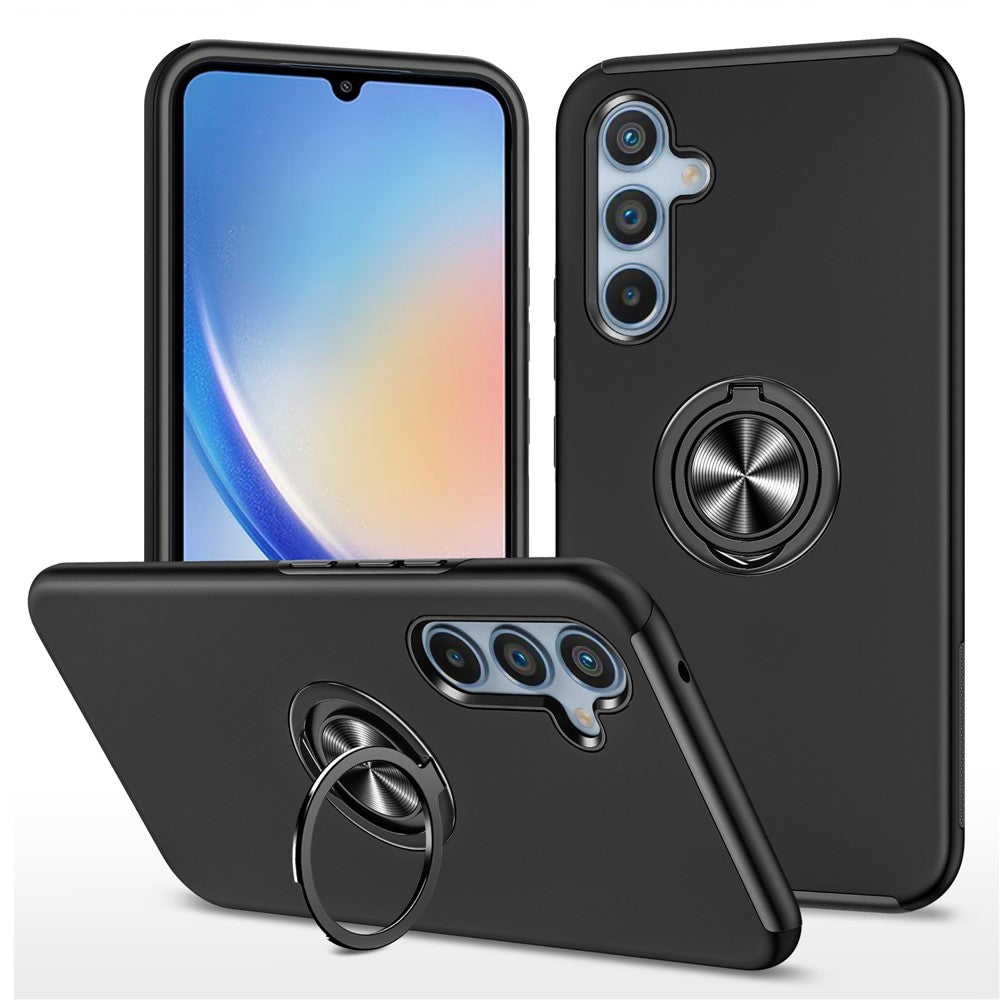 Til Samsung Galaxy A34 5G Roterbar Ring Stander Telefoncover PC+TPU Anti-fald Bagcover