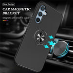 Til Samsung Galaxy A34 5G Roterbar Ring Stander Telefoncover PC+TPU Anti-fald Bagcover