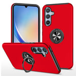 Til Samsung Galaxy A34 5G Roterbar Ring Stander Telefoncover PC+TPU Anti-fald Bagcover