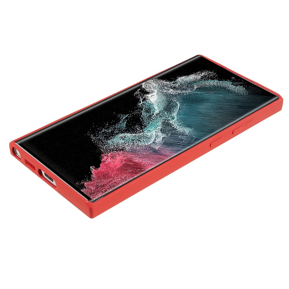 Samsung Galaxy S22 Ultra 5G TPU Halkfritt Gummerat mobilskal Fiberfoder Kameralinsskyddande Skyddsskydd