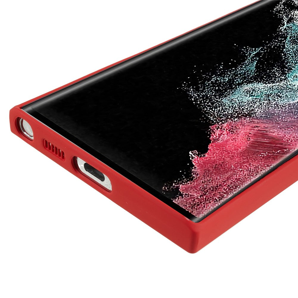 Samsung Galaxy S22 Ultra 5G TPU Halkfritt Gummerat mobilskal Fiberfoder Kameralinsskyddande Skyddsskydd