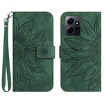 For Xiaomi Redmi Note 12 4G HT04 PU Leather Wallet Phone Case Sunflower Imprinted Stand Cover