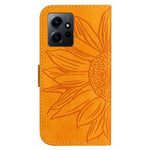 For Xiaomi Redmi Note 12 4G HT04 Sunflower Pattern Stand Cover Leather Wallet Phone Case with Shoulder Strap