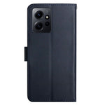 HT02 Cell Phone Cover for Xiaomi Redmi Note 12 4G , Genuine Leather Nappa Texture Wallet Stand Case