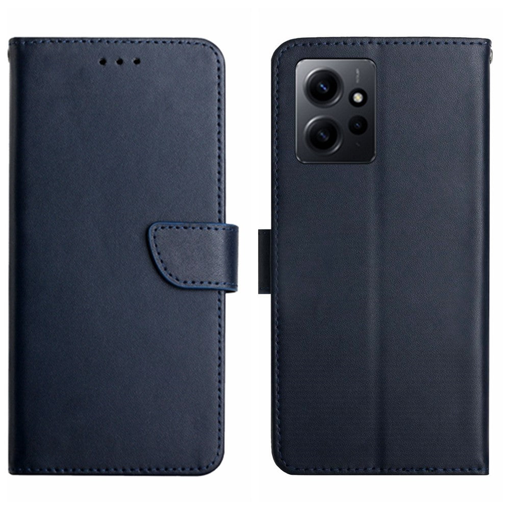 HT02 Mobilmobilskal för Xiaomi Redmi Note 12 4G, Plånboksfodral i äkta läder med nappatextur