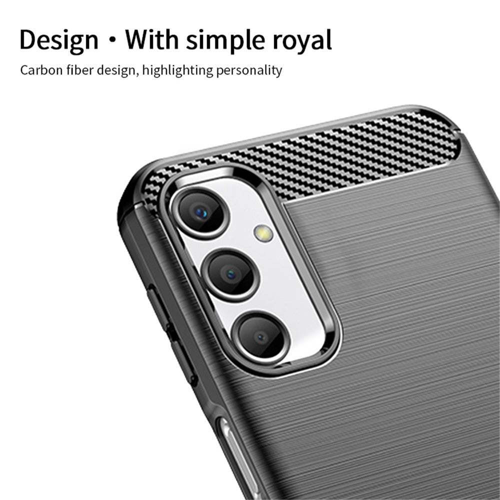 MOFI JK TPU Series-1 For Samsung Galaxy A24 4G (162.1 x 77.6 x 8.3mm) Carbon Fiber TPU Phone Case Brushed Non-Slip Protective Cover