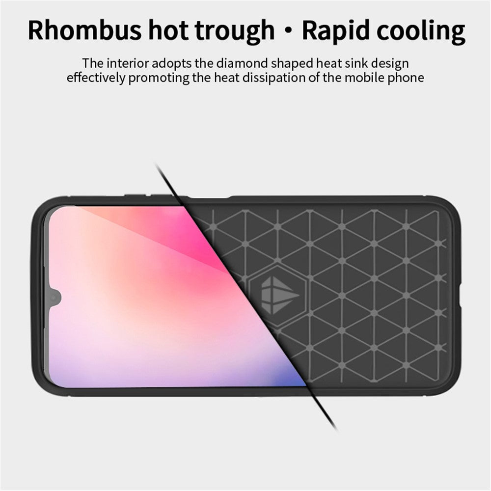 MOFI JK TPU Series-1 For Samsung Galaxy A24 4G (162.1 x 77.6 x 8.3mm) Carbon Fiber TPU Phone Case Brushed Non-Slip Protective Cover