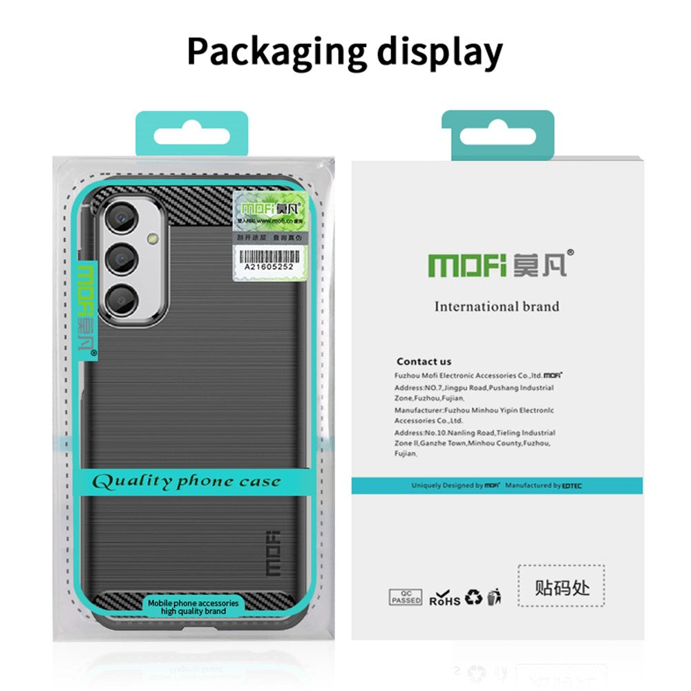 MOFI JK TPU Series-1 For Samsung Galaxy A24 4G (162.1 x 77.6 x 8.3mm) Carbon Fiber TPU Phone Case Brushed Non-Slip Protective Cover