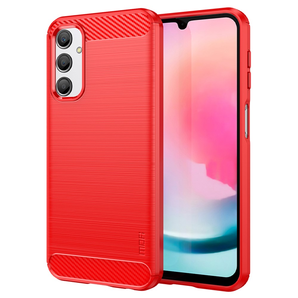 MOFI JK TPU Series-1 For Samsung Galaxy A24 4G (162.1 x 77.6 x 8.3mm) Carbon Fiber TPU Phone Case Brushed Non-Slip Protective Cover