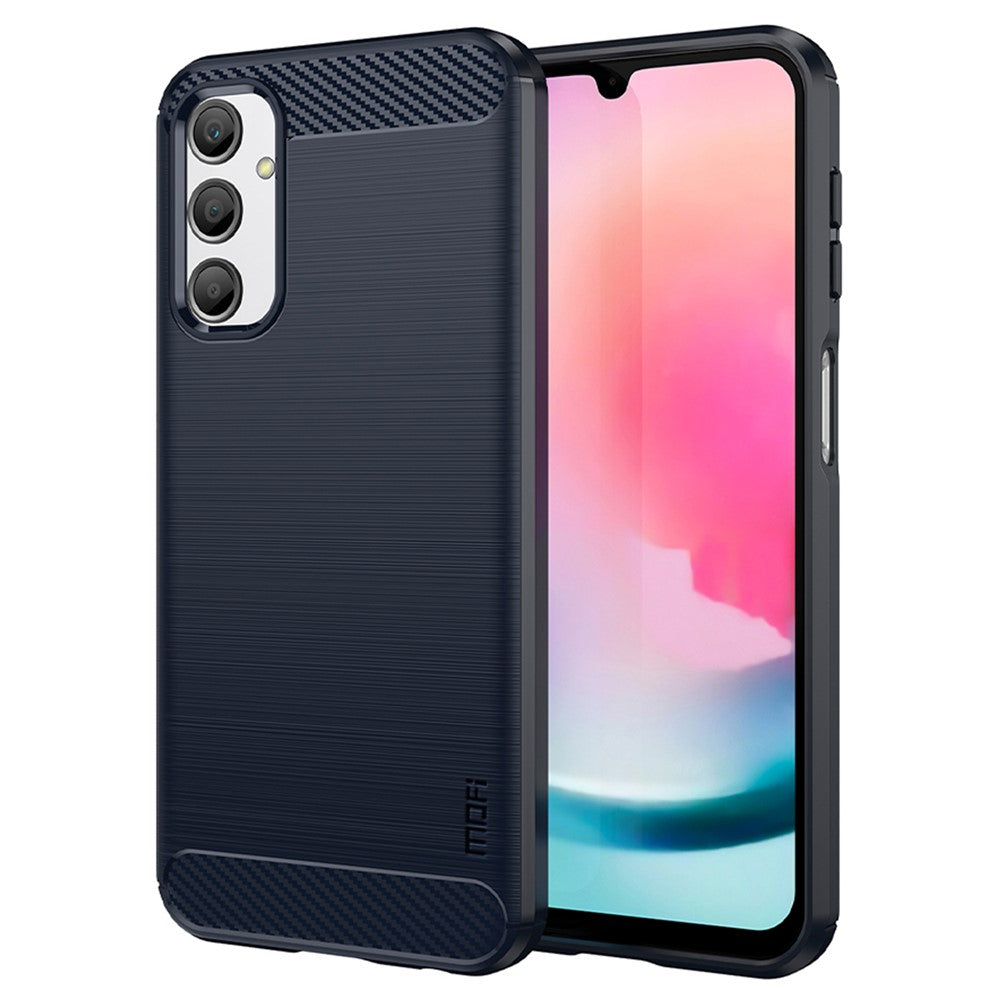 MOFI JK TPU Series-1 For Samsung Galaxy A24 4G (162.1 x 77.6 x 8.3mm) Carbon Fiber TPU Phone Case Brushed Non-Slip Protective Cover