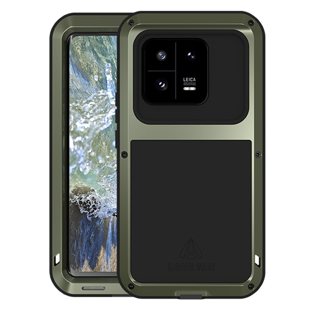LOVE MEI Tough Armour Rugged-metalcover til Xiaomi 13 Pro 5G med silikonebeskyttelse (uden hærdet glas)
