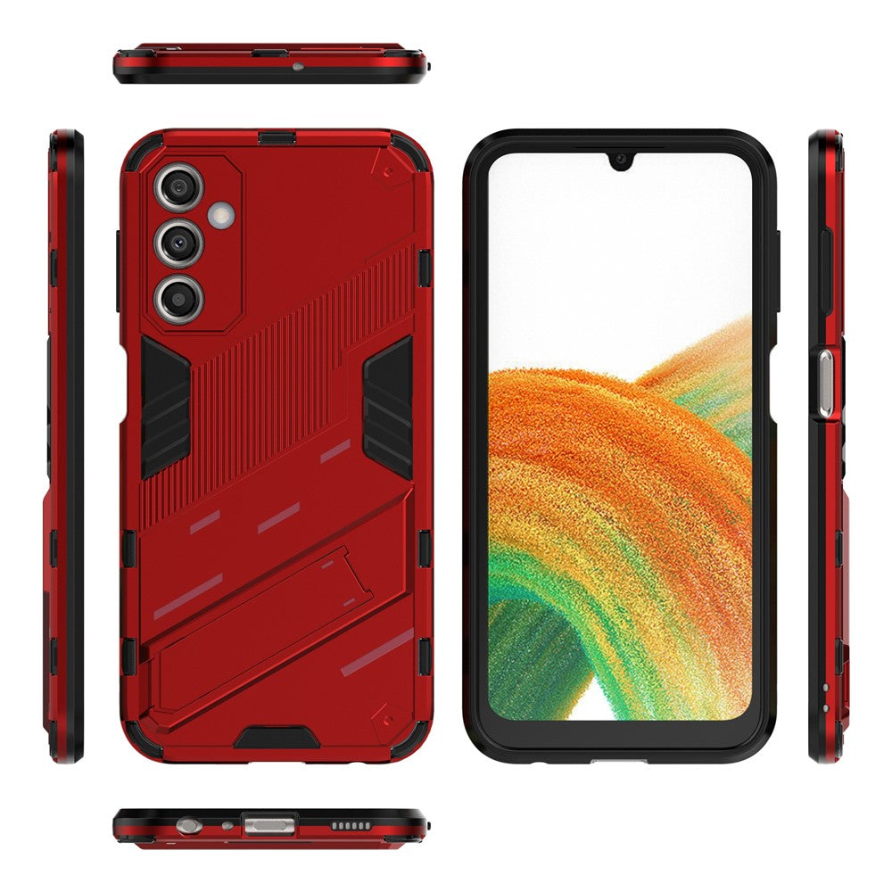 Ridsefast telefoncover til Samsung Galaxy A24 4G (162,1 x 77,6 x 8,3 mm) Støttefod TPU+PC Beskyttende mobiltelefoncover