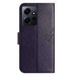 For Xiaomi Redmi Note 12 4G Owl Tree Imprinted Pattern Phone Wallet Case PU Leather Stand Phone Cover