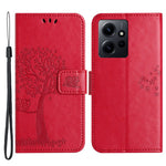 For Xiaomi Redmi Note 12 4G Owl Tree Imprinted Pattern Phone Wallet Case PU Leather Stand Phone Cover