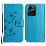 Läderfodral för Xiaomi Redmi Note 12 4G med tryck, magnetisk hållare, fällbart stativ, plånboksfodral