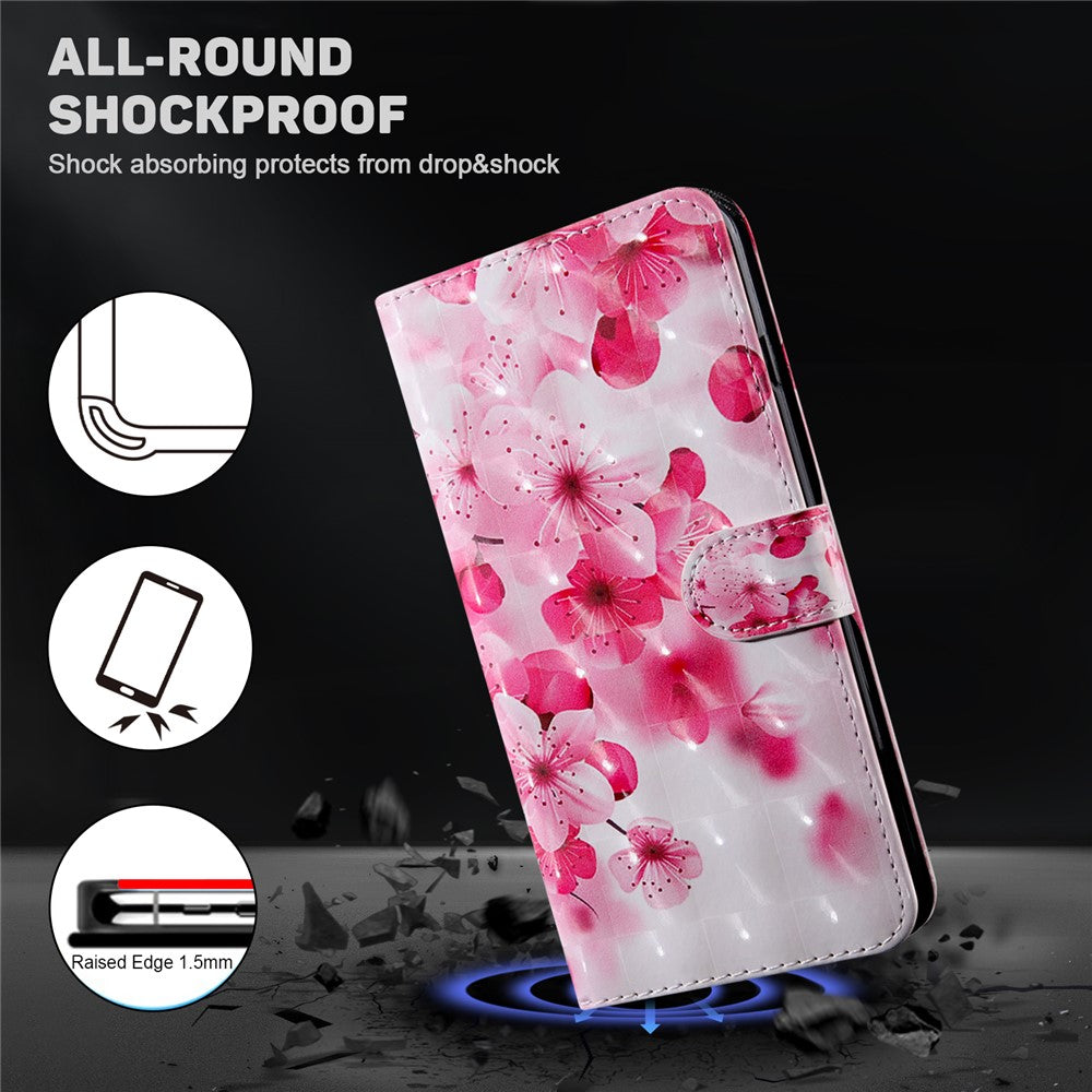 For Xiaomi Redmi 11A 4G / 12C 4G PU Leather Anti-drop Cover 3D Pattern Printing Stand Wallet Phone Case