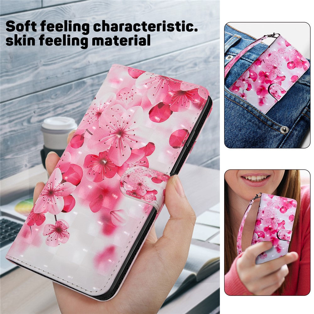 For Xiaomi Redmi 11A 4G / 12C 4G PU Leather Anti-drop Cover 3D Pattern Printing Stand Wallet Phone Case
