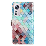 Xiaomi 12 Pro 5G / 12S Pro 5G / 12 Pro (Dimensity) 5G mobilskal Mönstertryck PU-läder Flipfodral med Plånbok