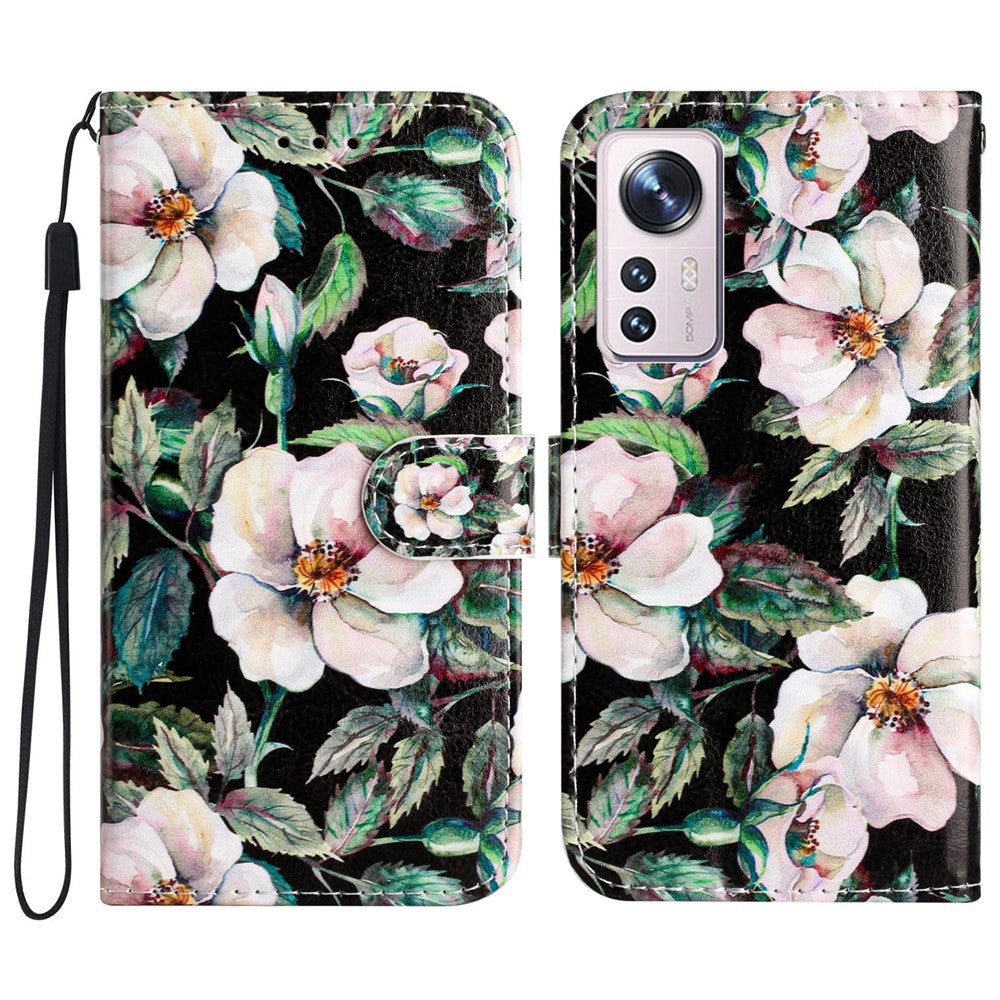 Xiaomi 12 Pro 5G / 12S Pro 5G / 12 Pro (Dimensity) 5G mobilskal Mönstertryck PU-läder Flipfodral med Plånbok