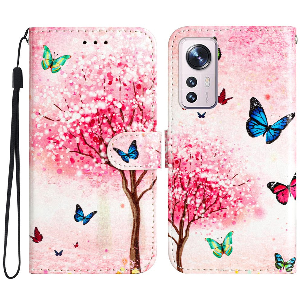 Xiaomi 12 Pro 5G / 12S Pro 5G / 12 Pro (Dimensity) 5G mobilskal Mönstertryck PU-läder Flipfodral med Plånbok
