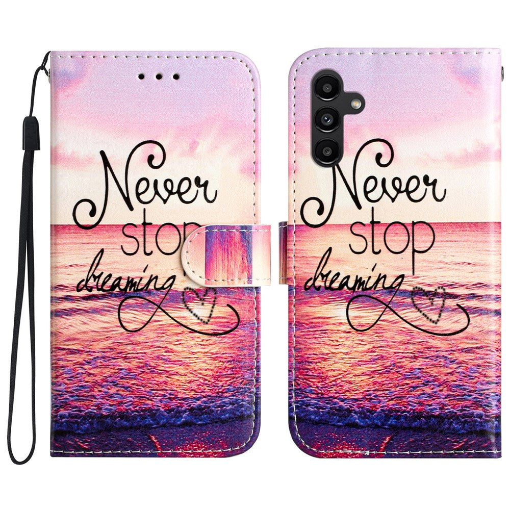 For Samsung Galaxy A34 5G Wallet Phone Case PU Leather Pattern Printing Stand Flip Cover