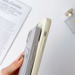 For iPhone 14 Soft Liquid Silicone Phone Case Card Slot Slim Protective Back Cover with Lanyard Strap