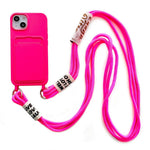 For iPhone 14 Soft Liquid Silicone Phone Case Card Slot Slim Protective Back Cover with Lanyard Strap