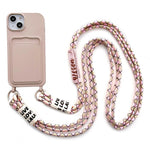 For iPhone 14 Soft Liquid Silicone Phone Case Card Slot Slim Protective Back Cover with Lanyard Strap