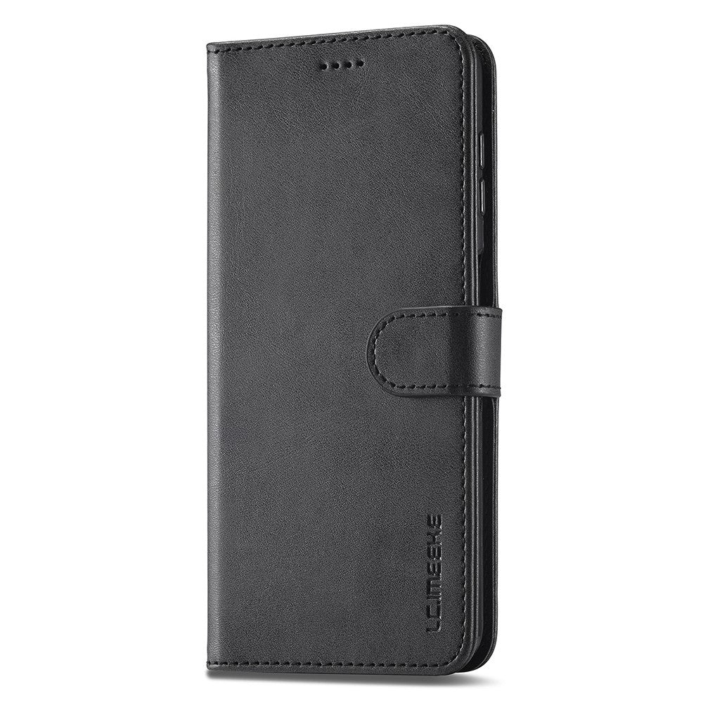 LC.IMEEKE For Samsung Galaxy A24 4G (162.1 x 77.6 x 8.3mm) Calf Texture Leather Phone Case Wallet Stand Mobile Phone Cover